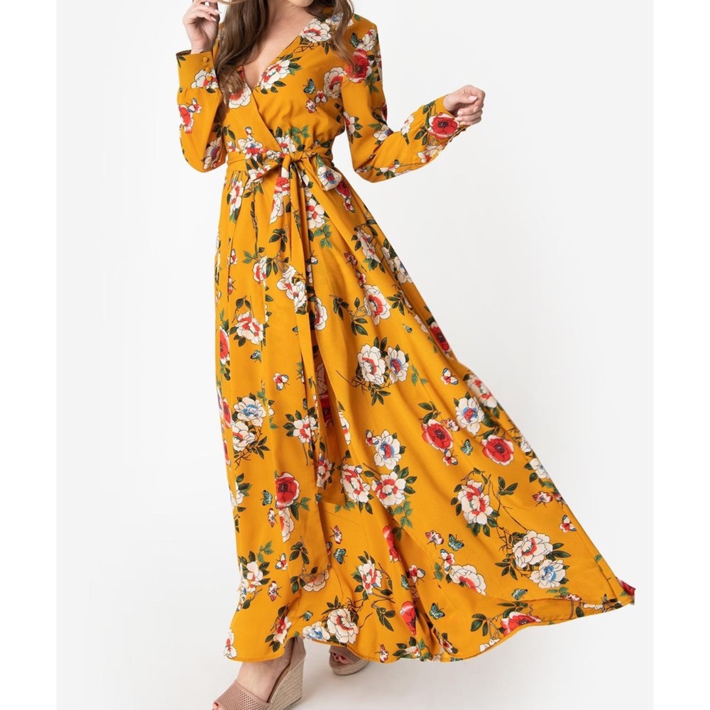 Unique Vintage Farrah Floral Maxi Dress